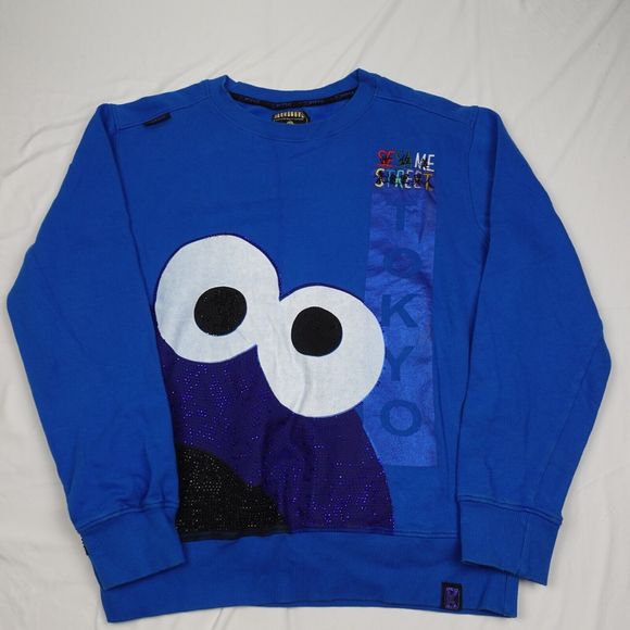 de.Kryptic Sesame Street Sweatshirt Adult XL Pullover Blue Cookie Monster Crew N - Picture 1 of 11